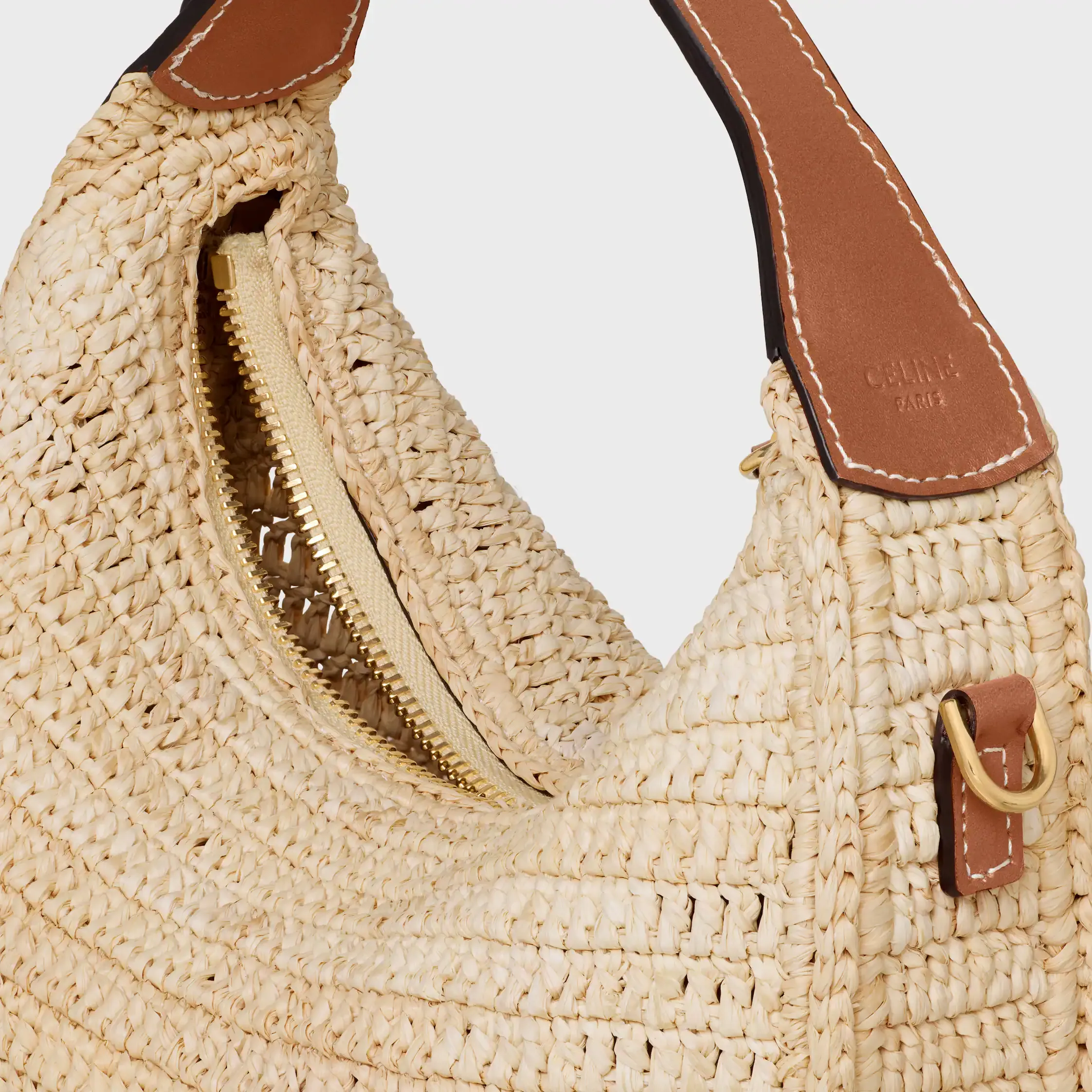 Teen Celine Lulu em Raffia e Couro de Novilho Natural