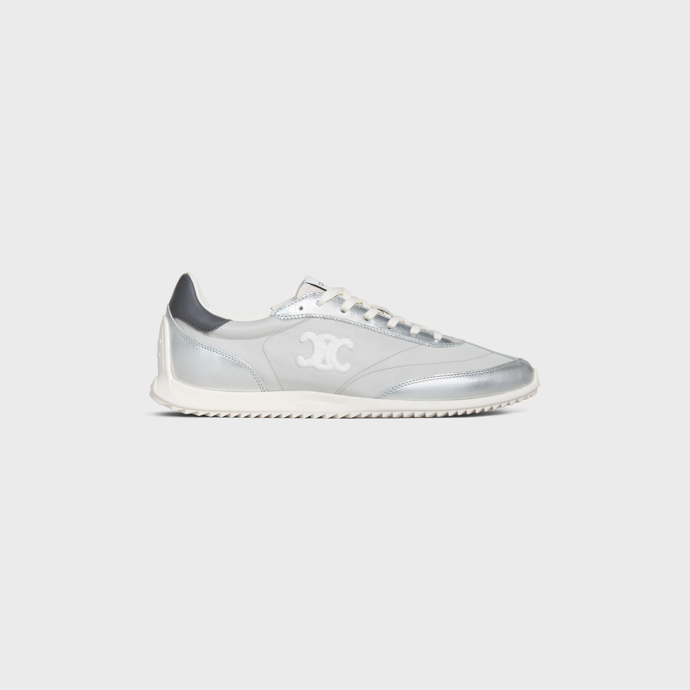 SNEAKER RACER EM NYLON, COURO DE VACUNO LAMINADO E COURO DE VACUNO