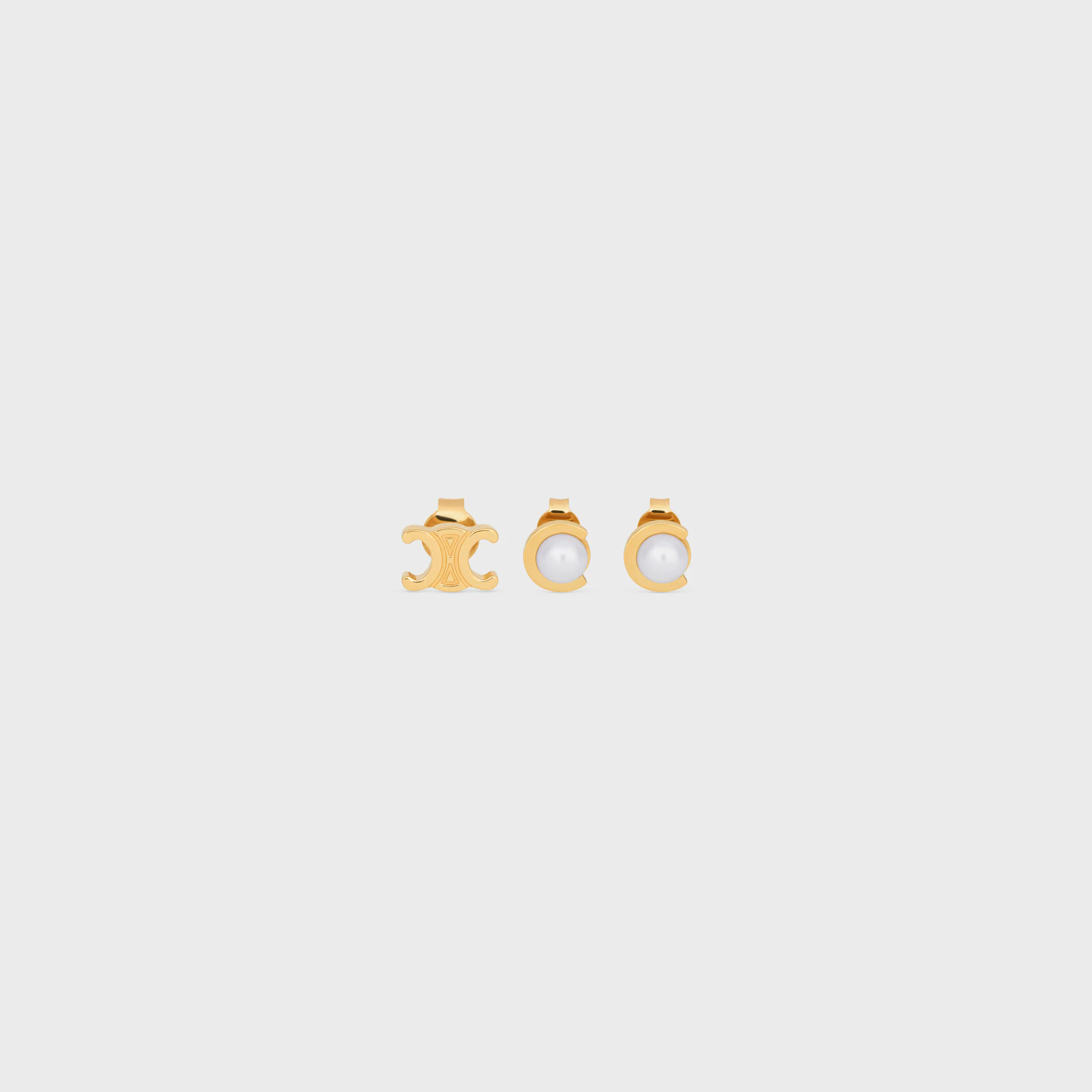 Conjunto de 3 Arames Les Perles Celine em Pérolas de Resina e Latão com Acabamento Dourado