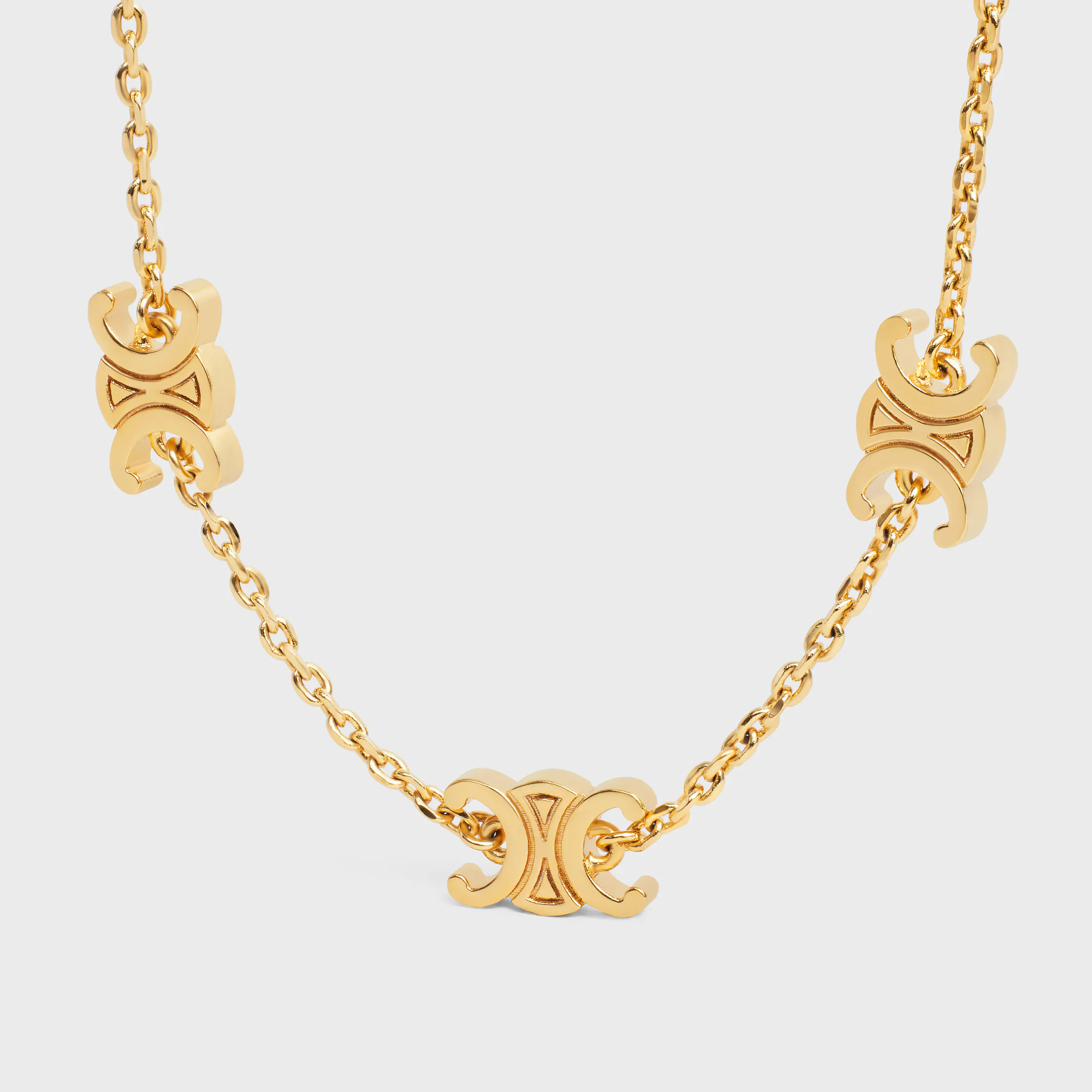 Pulseira Triomphe Mini Triomphe em Latão com Acabamento Dourado