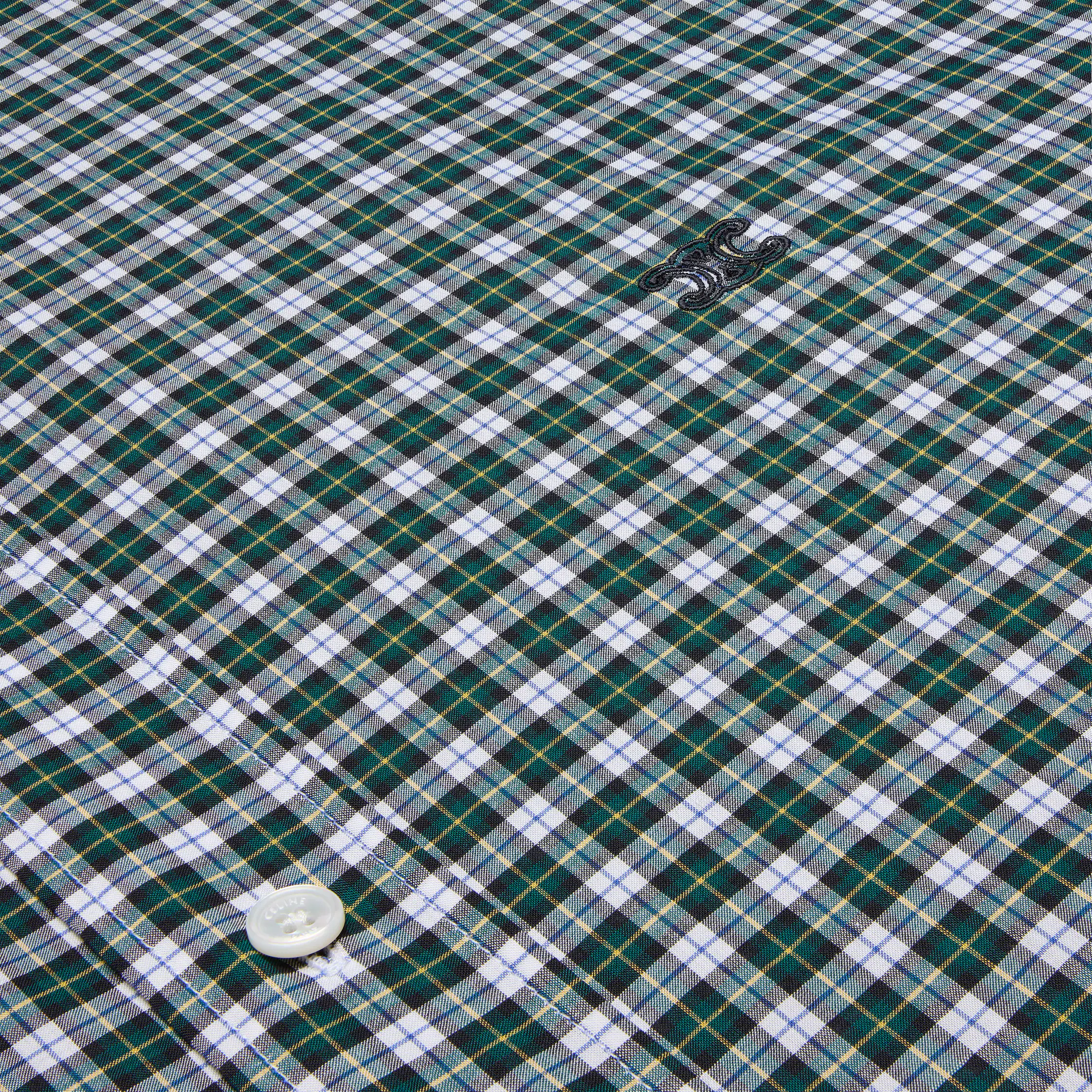 camisa em tecido de algodão xadrez