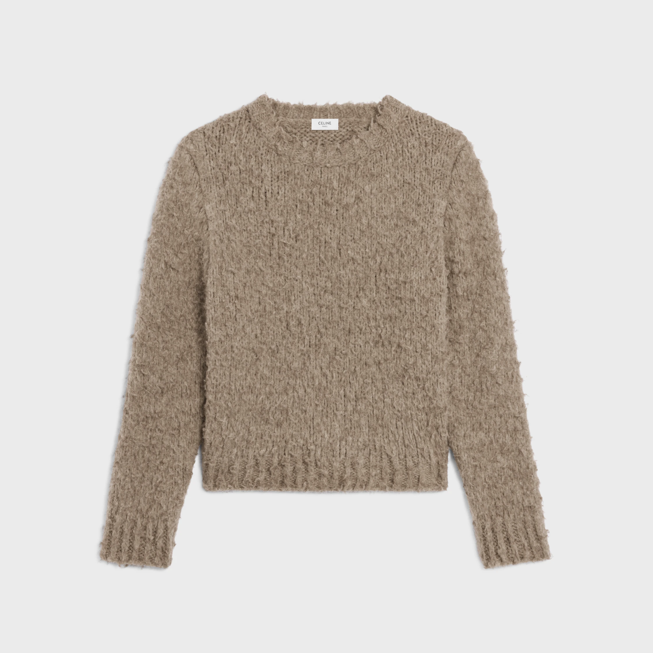 sweater com gola redonda em lã de iaque