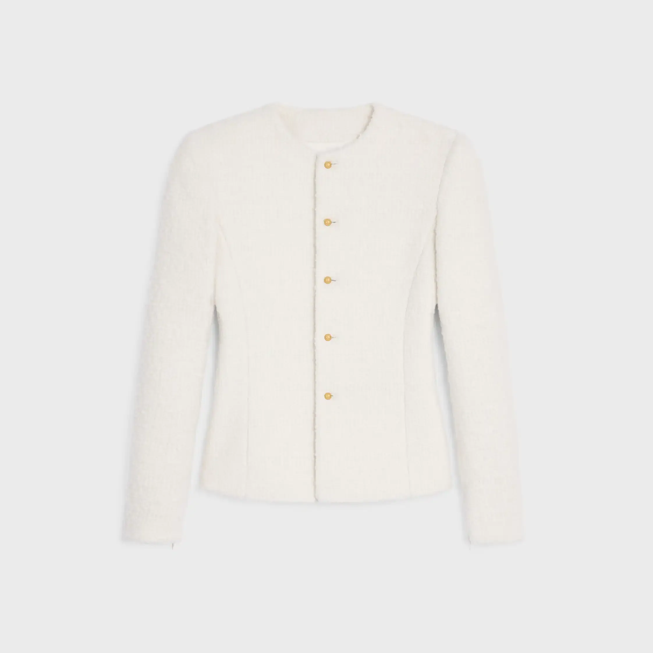 jaqueta em cashmere e lã natté