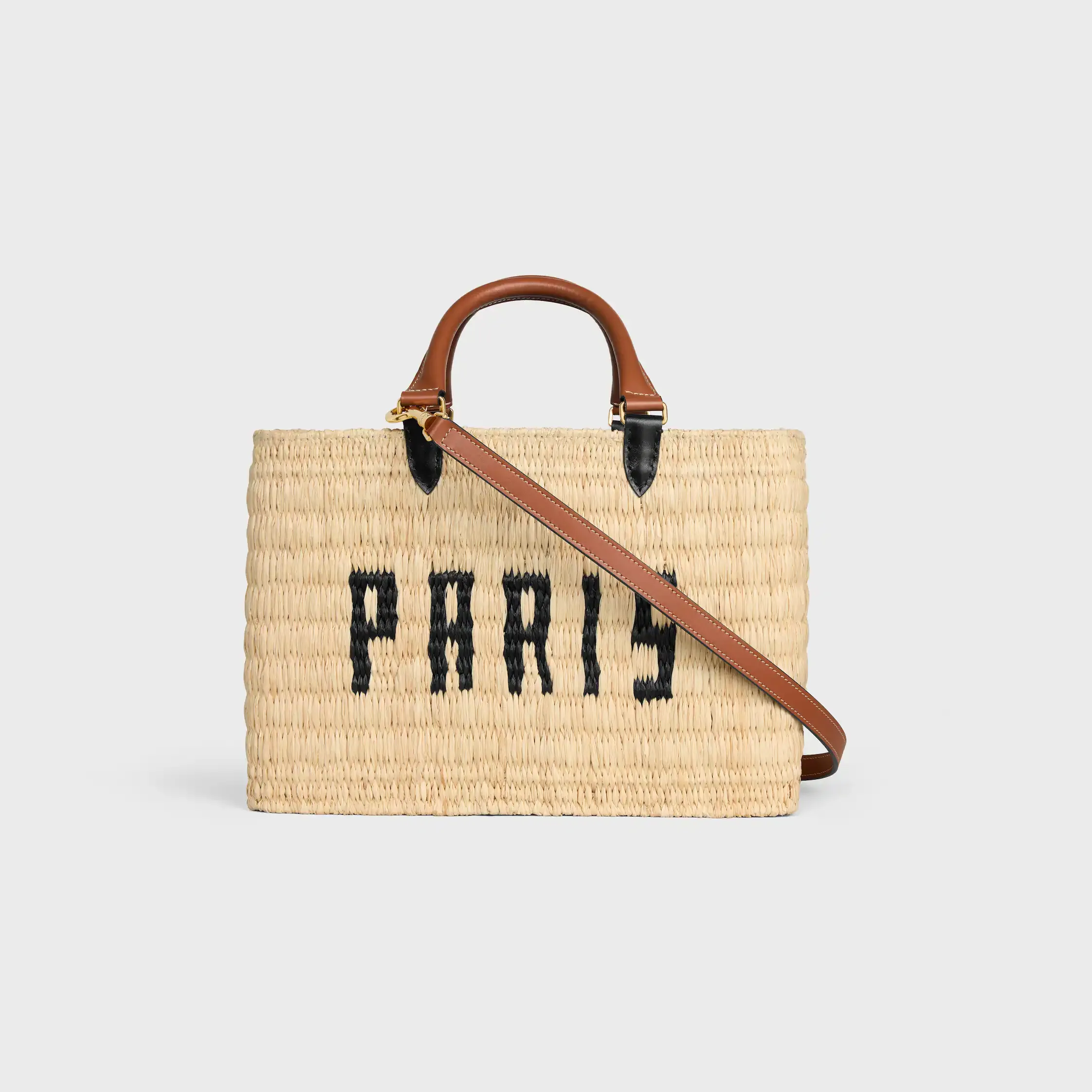 CELINE PARIS PANIER EM RÁFIA E COU DE VACA