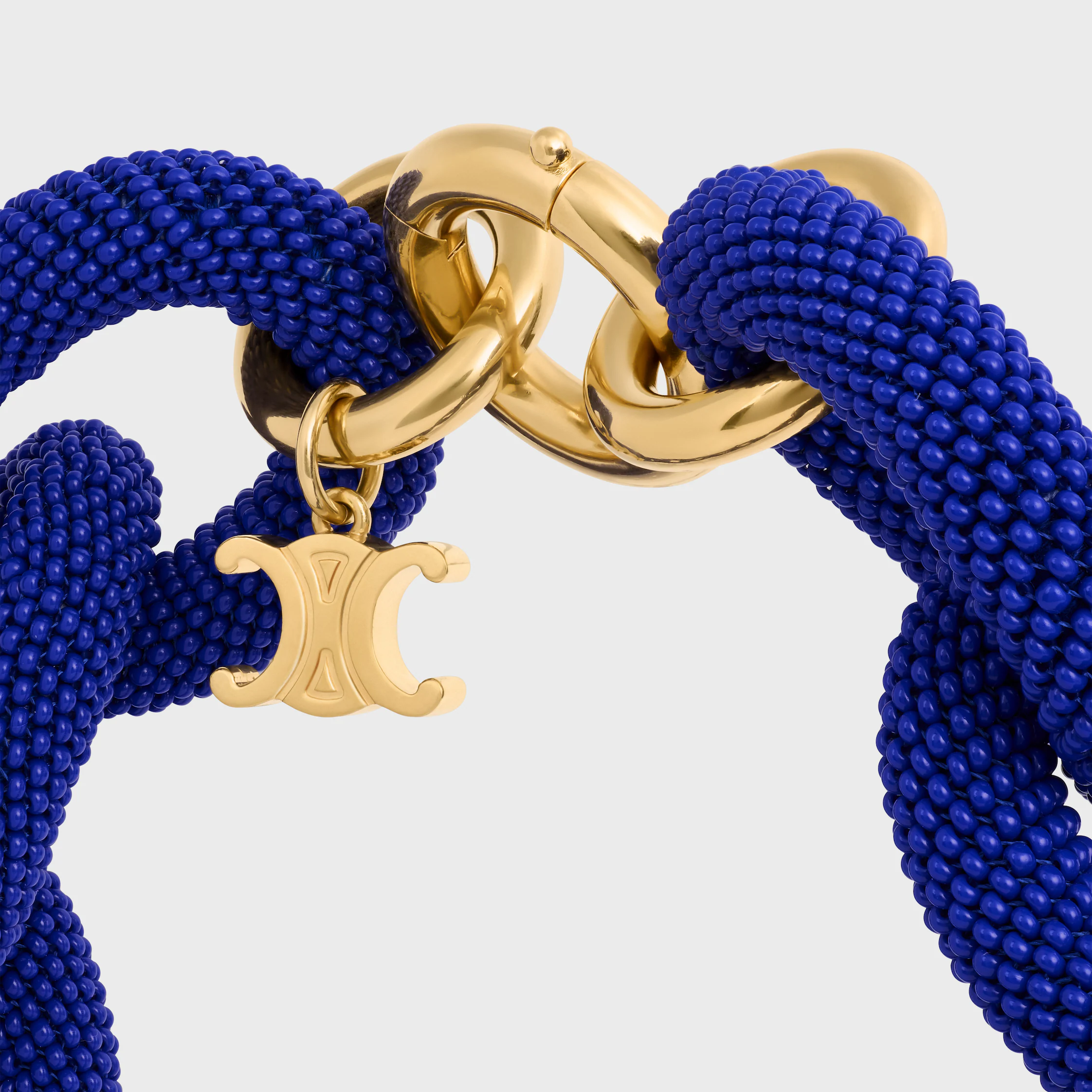Colar Celine Links de Verão com Contas e Latão com Acabamento Dourado