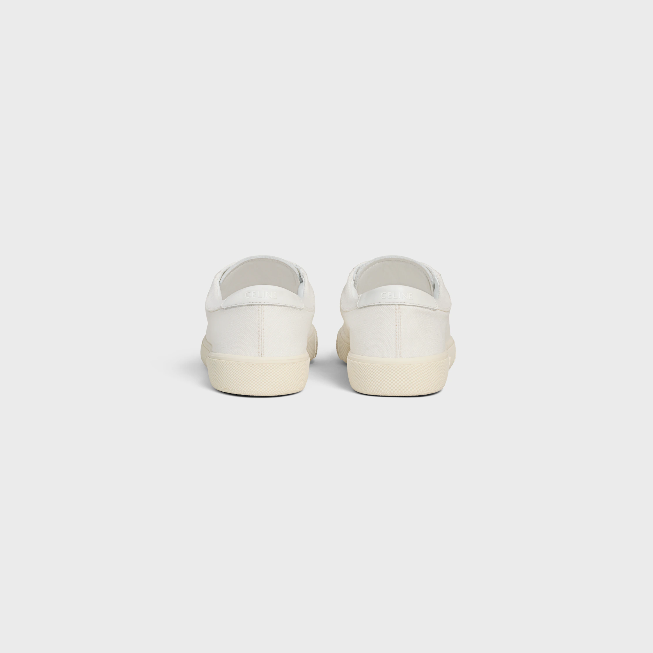 SNEAKER BAIXO CELINE LOU COM AMARRAÇÃO EM LONA E COURO DE VACA COM LOGOTIPO TRIOMPHE