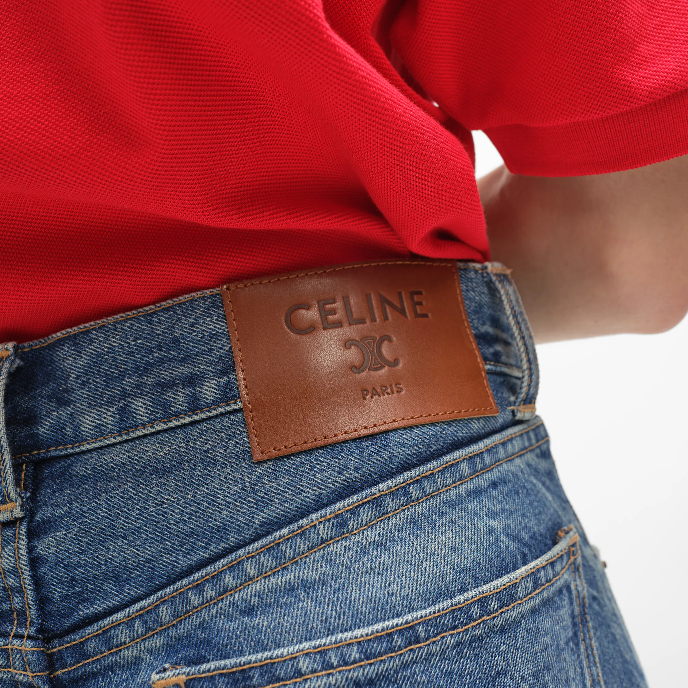 kurt jeans em denim de algodão