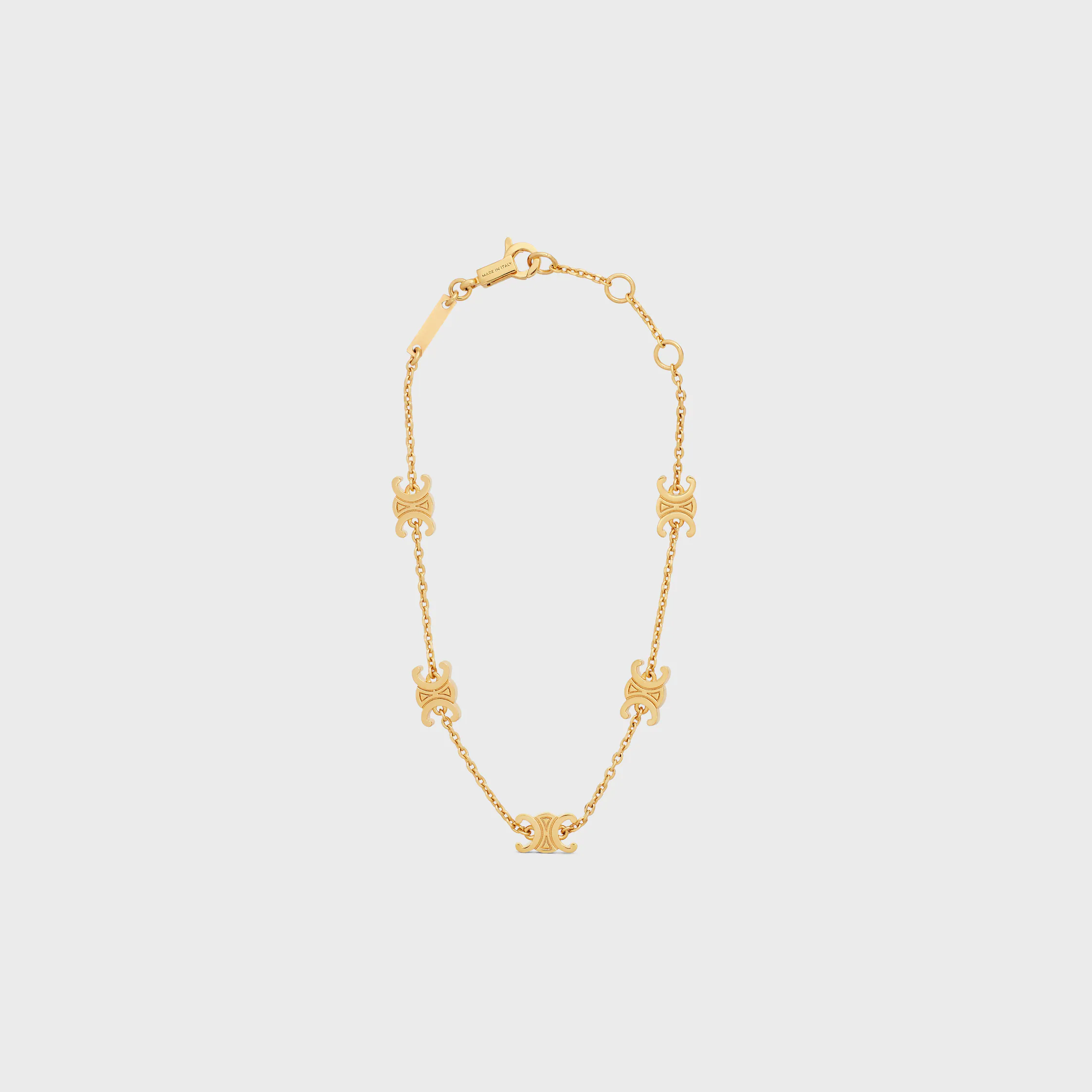 Pulseira Triomphe Mini Triomphe em Latão com Acabamento Dourado