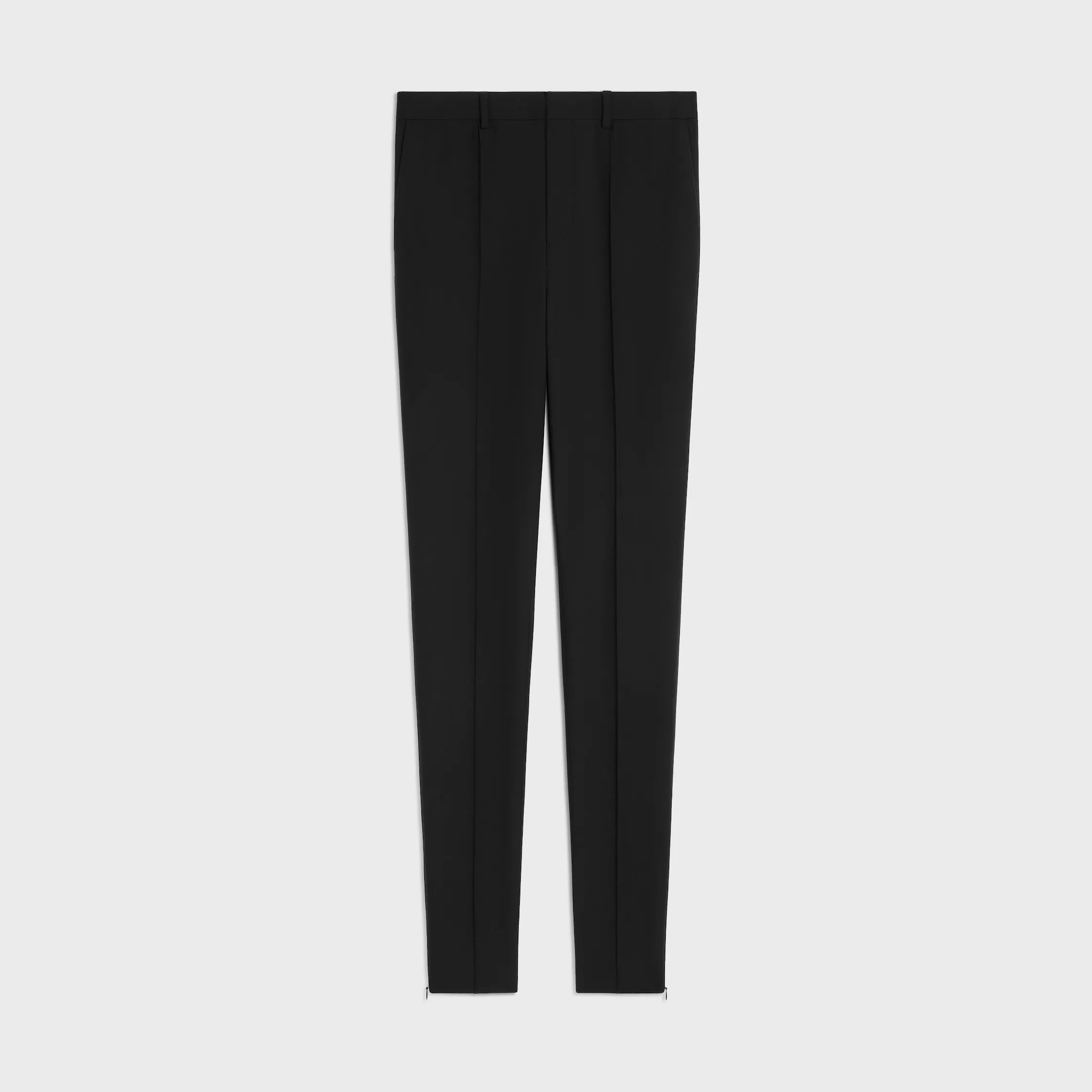 calças slim em gabardine de lã elástica